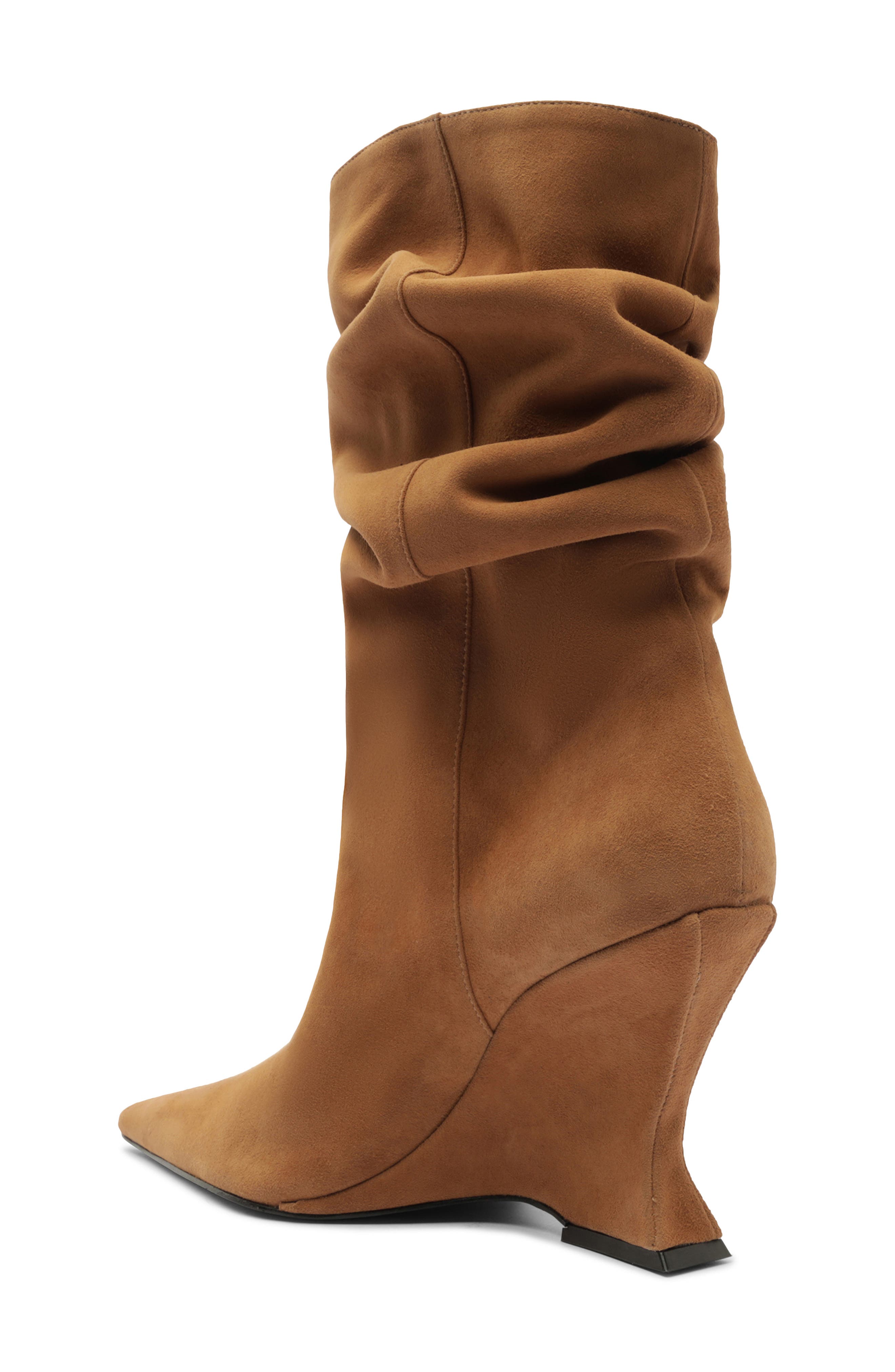Schutz Siena Slouch Wedge Bootie, Alternate, color, Wood