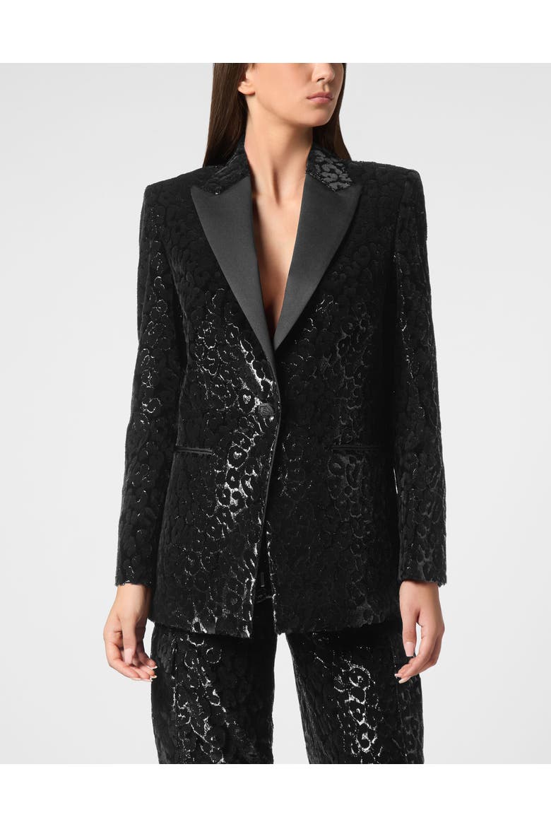 One-Button Blazer Slim Fit Women, Main, color, black
