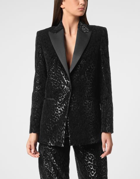 One-Button Blazer Slim Fit Women