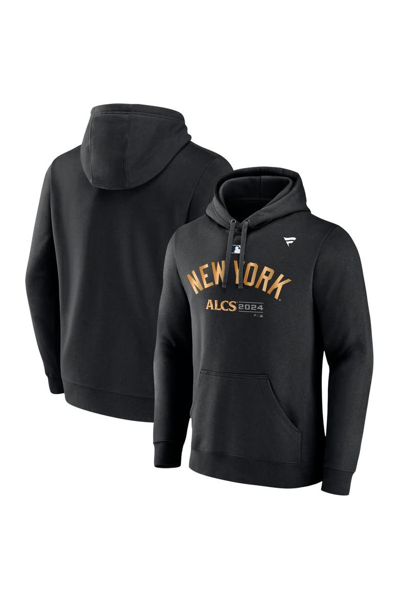 Men's Fanatics Black New York Yankees 2024 American League Division Series Champions Locker Room Pullover Hoodie, Main, color, Black