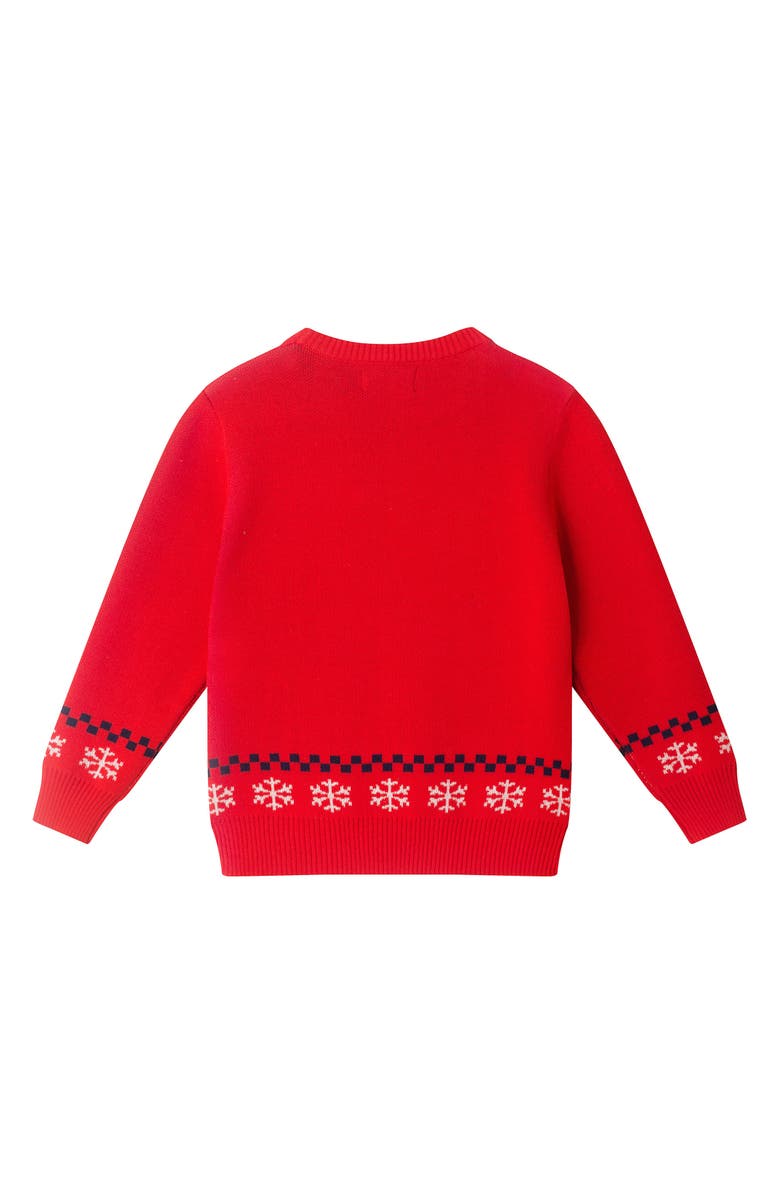 Andy & Evan Kids Dino Fair Isle Cotton Crewneck Sweater & Twill Joggers Set, Alternate, color, Red Ginger