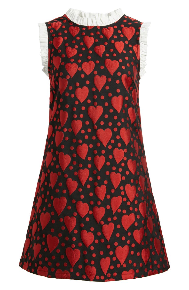 Sister Jane Mon Coeur Frill Jacquard Minidress, Alternate, color, Black