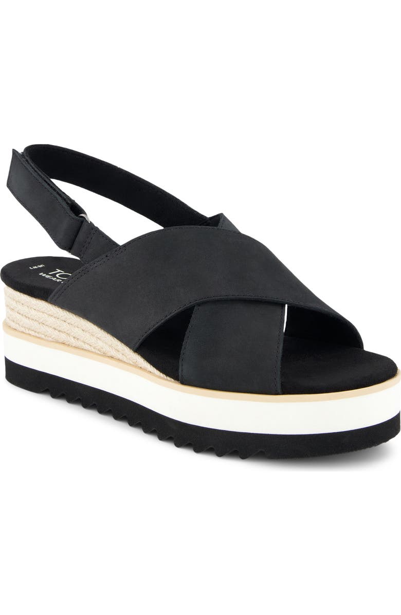 TOMS Diana Crossover Platform Wedge Sandal, Main, color,