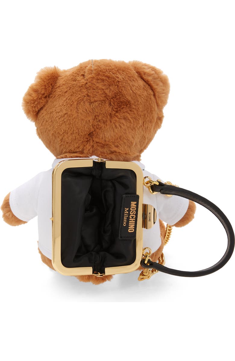 Moschino Plush Stuffed Teddy Bear Clutch, Alternate, color,