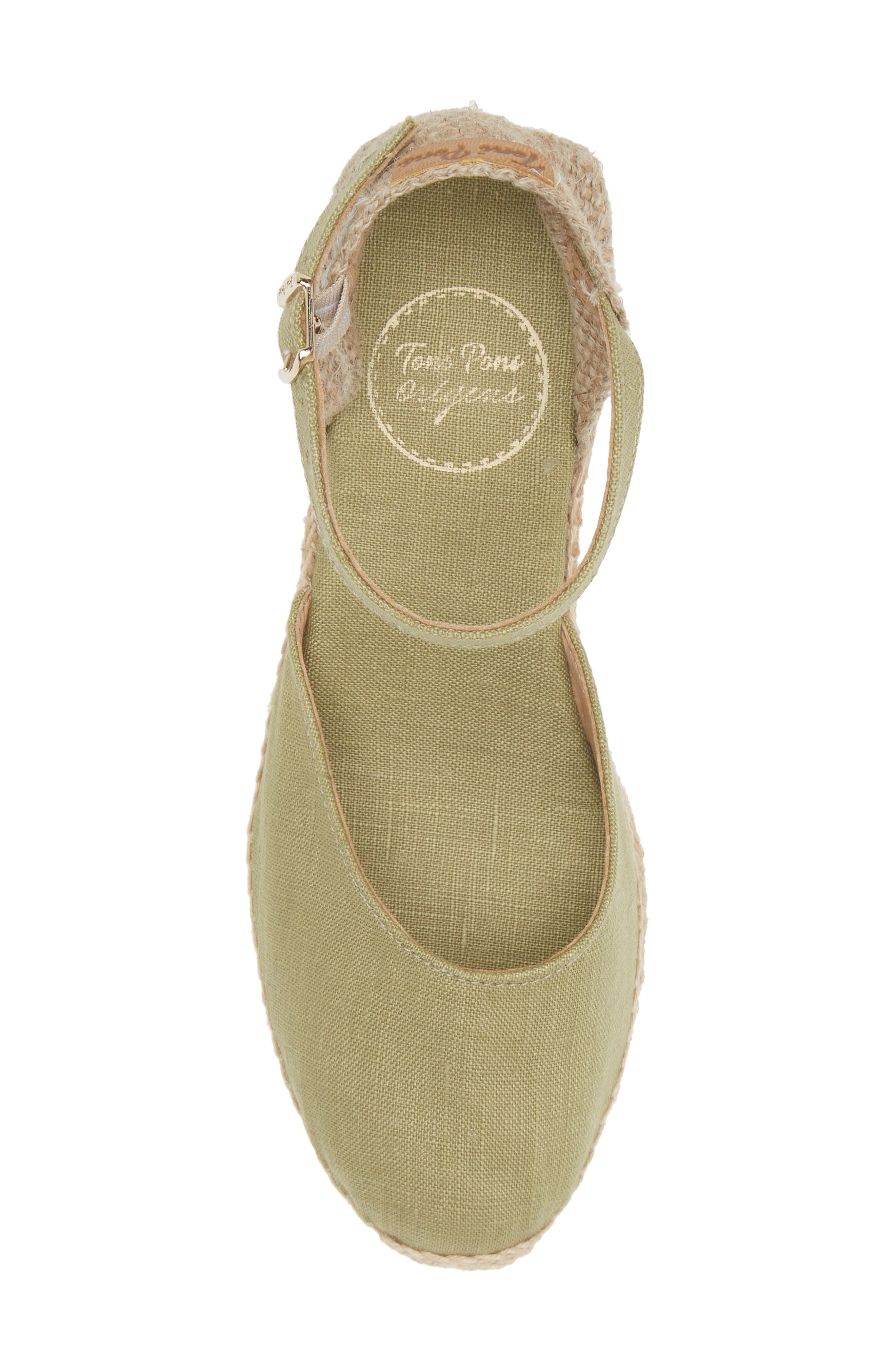 'Caldes' Linen Wedge Sandal, Alternate, color, OLIVA/ OLIVE