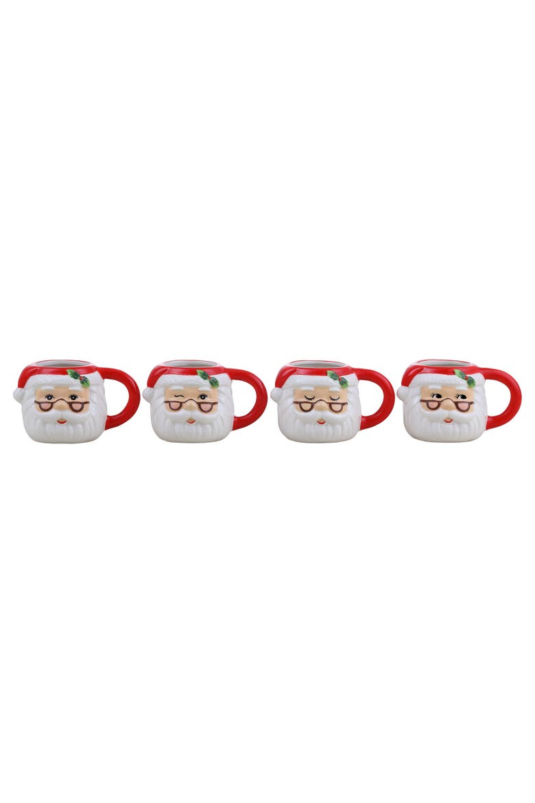 Set of 4 Espresso Mugs - Santa, Main, color, Multicolor