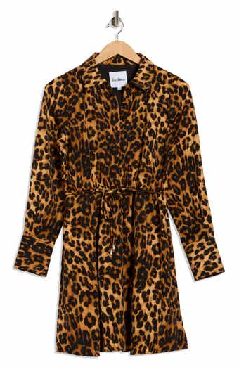 Sam Edelman Leopard Print Long Sleeve Shirtdress