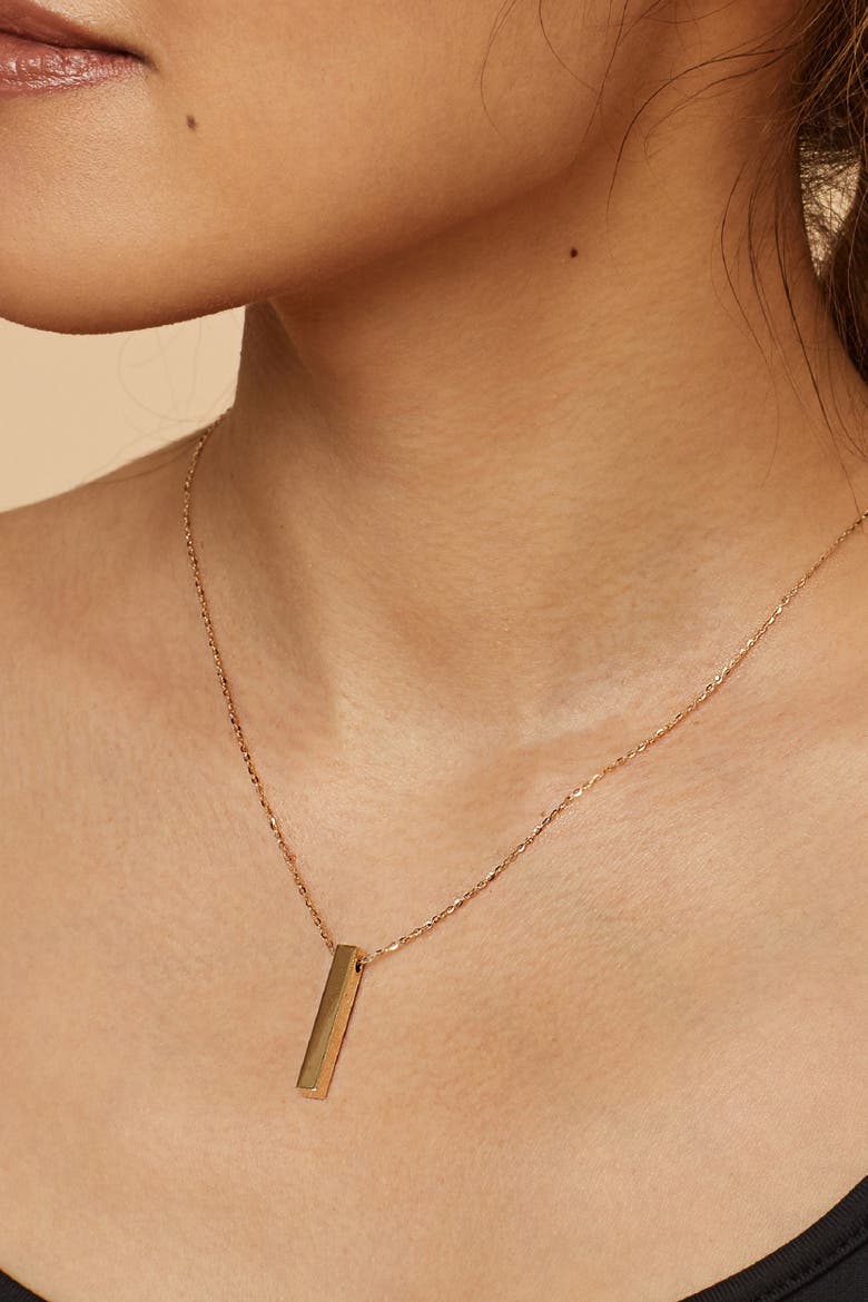 10K Gold Brooklyn Bar Pendant Necklace, Alternate, color, Rose Gold