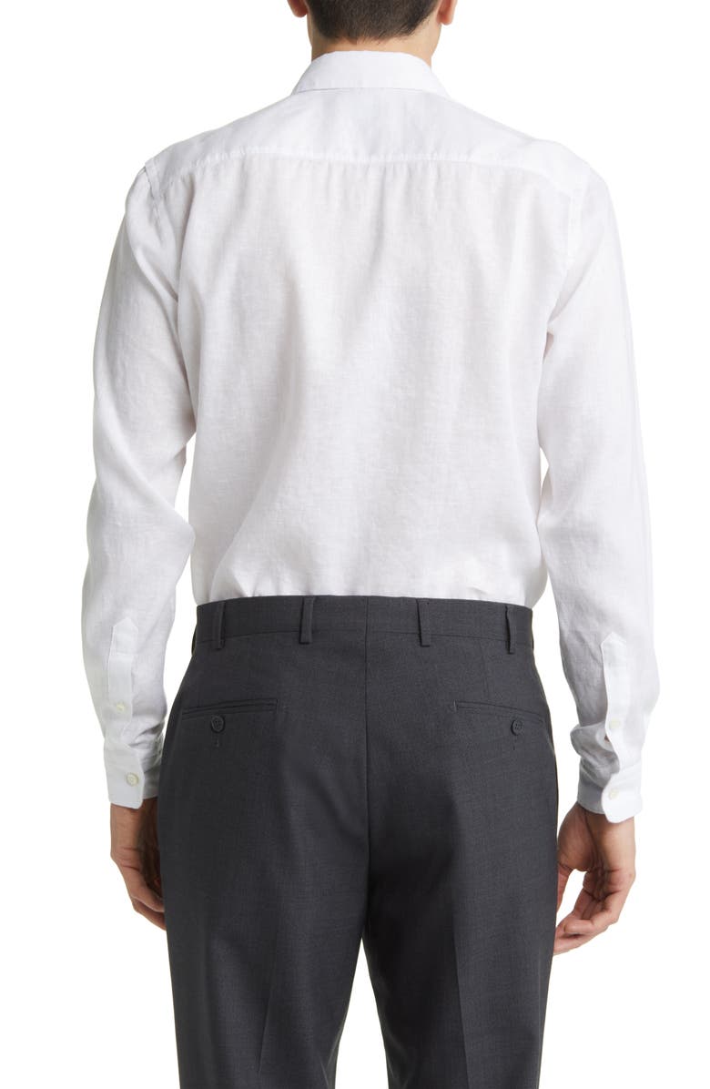 BOSS Roger Slim Fit Stretch Linen Blend Button-Up Shirt, Alternate, color, 