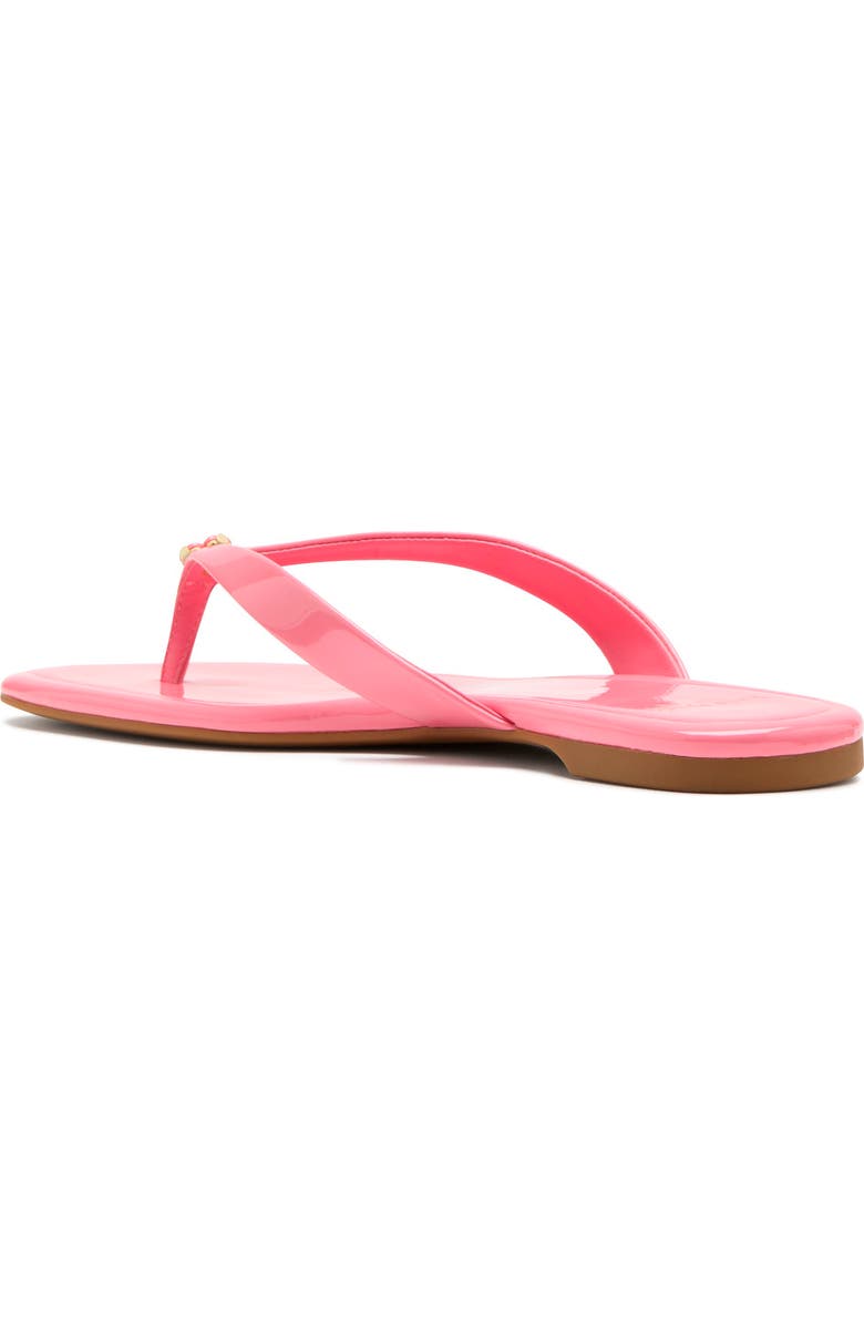 Kate Spade New York spade flower patent leather flip flop, Alternate, color, Ruby Citrus