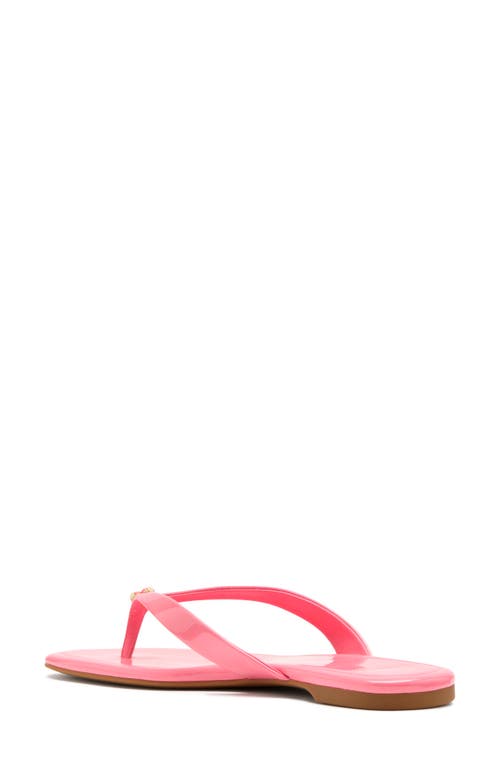 Kate Spade New York Spade Flower Patent Leather Flip Flop In Ruby Citrus