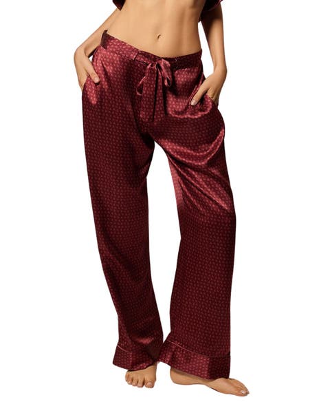 Silk Lounge Moi Et Toi Tie Up Pajama Pant