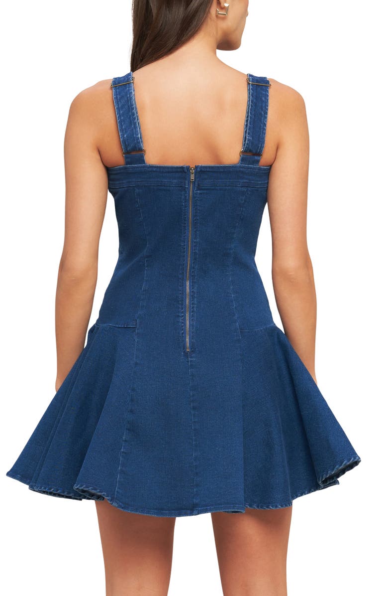FLYING TOMATO Denim Minidress, Alternate, color, Medium Indigo
