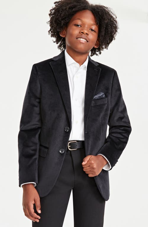 Tallia Kids' Velvet Sport Coat In Black