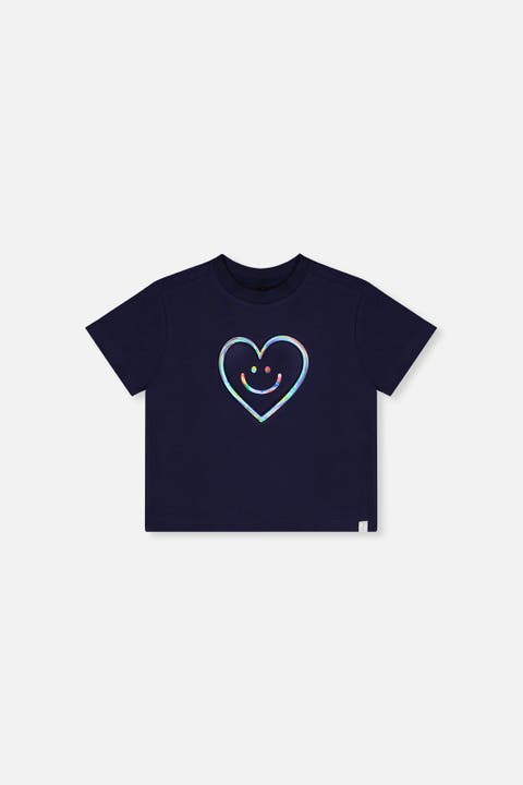 Organic Cotton Holographic Heart Jersey T-Shirt