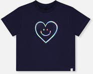 Deux par Deux Organic Cotton Holographic Heart Jersey T-Shirt