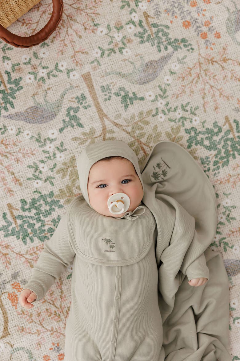 Embroidered Collar Collection - Layette Set, Alternate, color, Sage