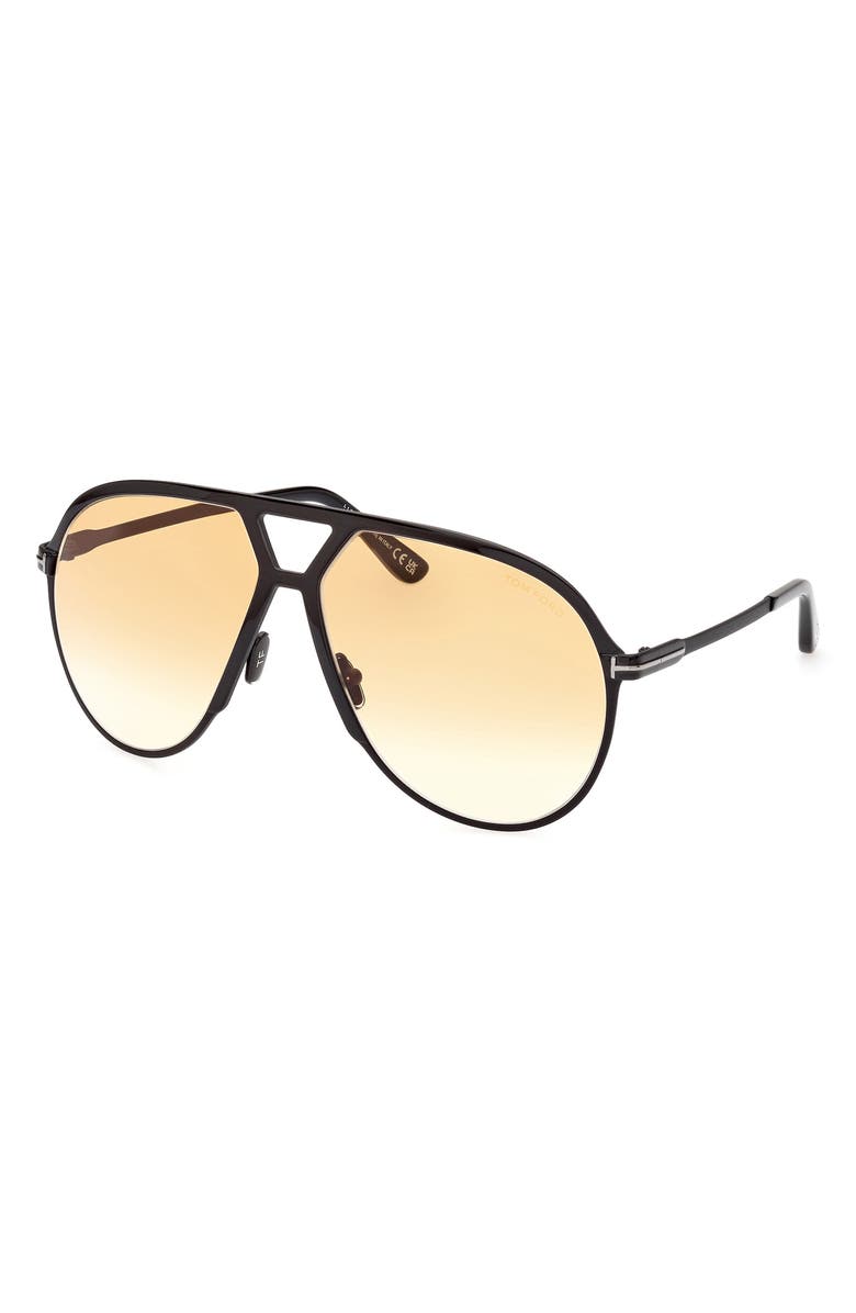 TOM FORD Xavier 64mm Gradient Oversize Pilot Sunglasses, Alternate, color,