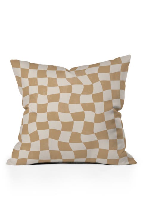 Warped Checkerboard Accent Pillow