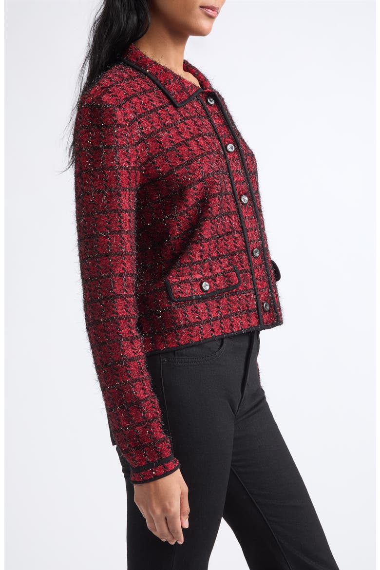 Blanche Knit Cotton Jacket, Alternate, color, CARDINAL RED MULTI