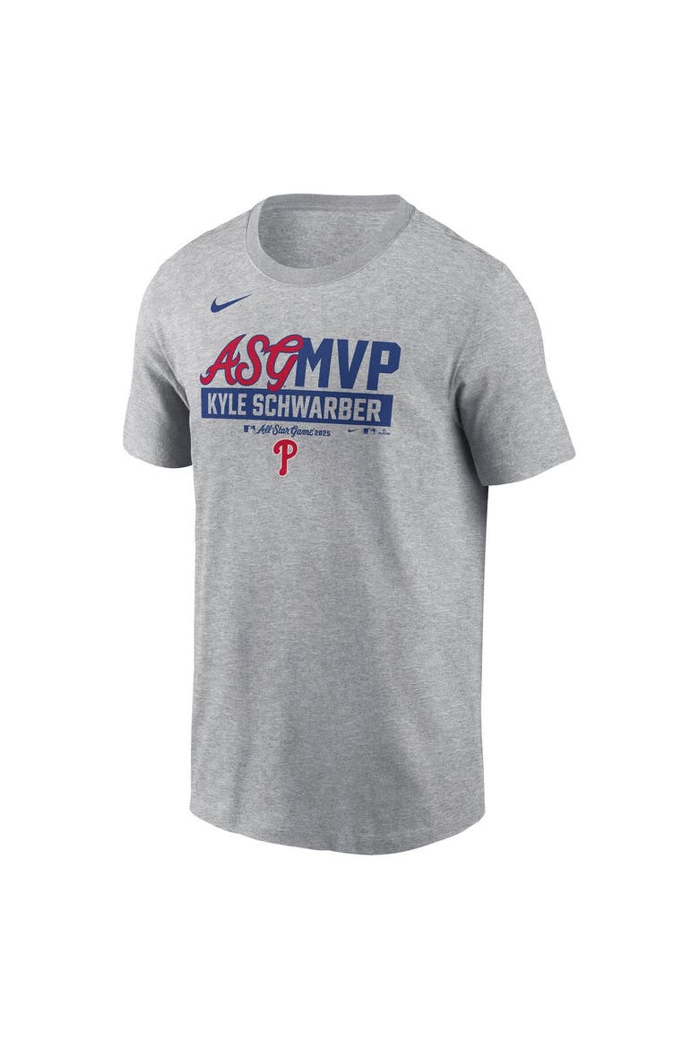 Men's Nike Kyle Schwarber Heather Gray Philadelphia Phillies 2025 MLB All-Star Game MVP T-Shirt, Alternate, color, Heather Gray