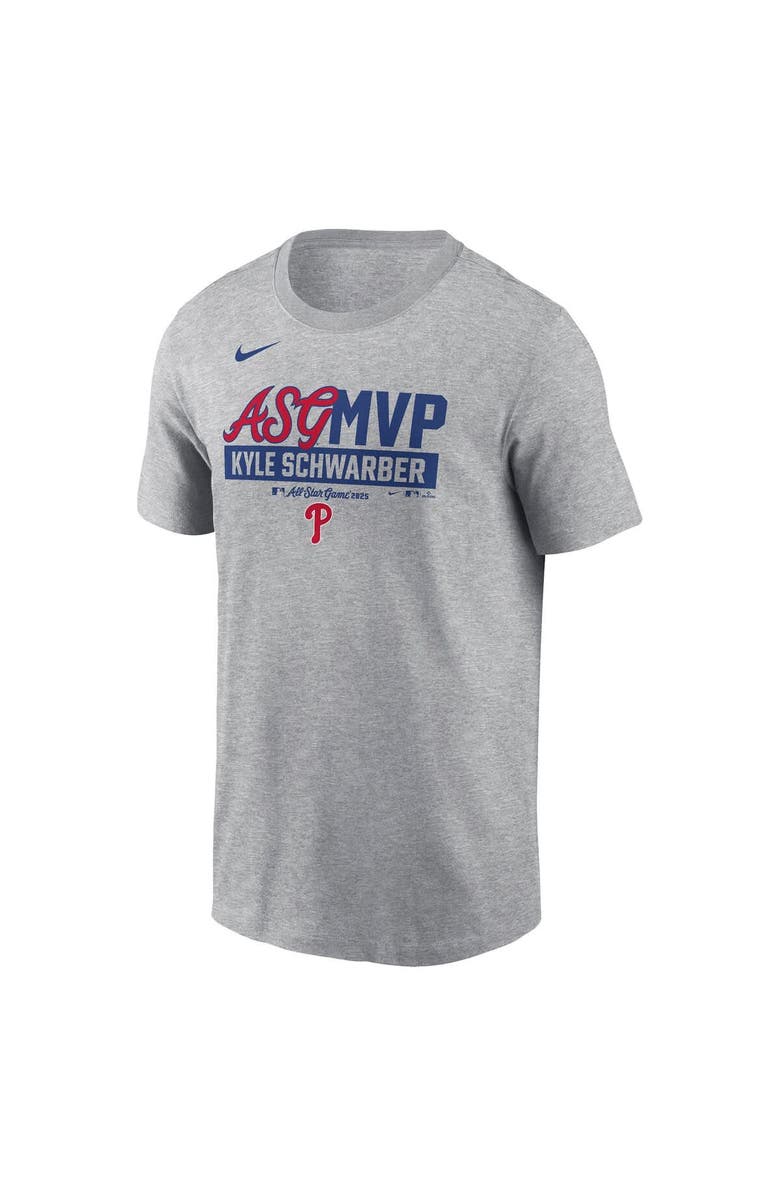 Nike Men's Nike Kyle Schwarber Heather Gray Philadelphia Phillies 2025 MLB All-Star Game MVP T-Shirt, Alternate, color, Heather Gray