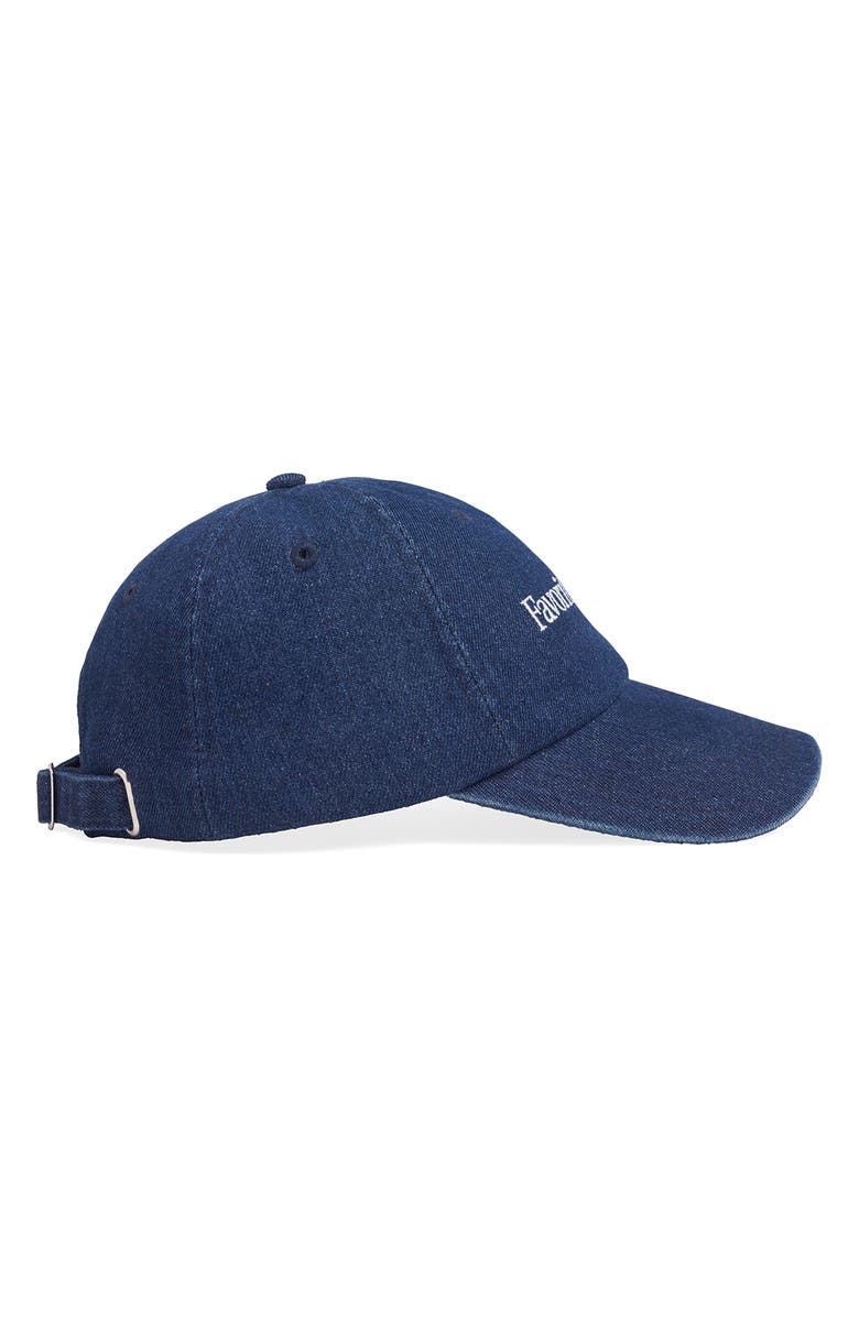 Favorite Daughter Classic Logo Cotton Denim Baseball Cap, Alternate, color, Dark Wash