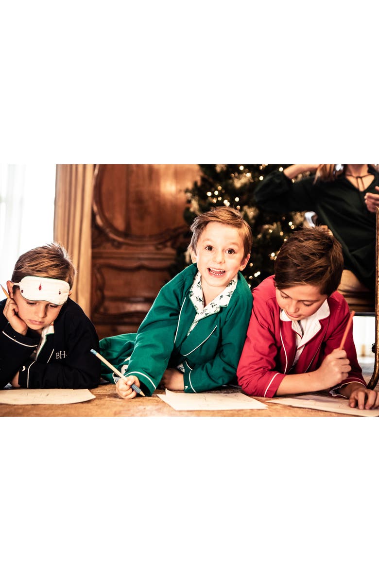 Petite Plume Kids' Red Flannel Robe, Alternate, color, 