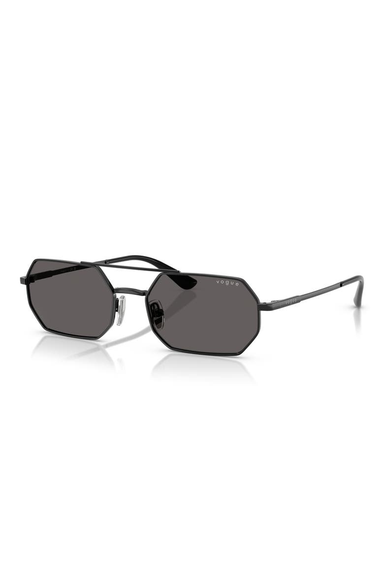 55mm Irregular Sunglasses, Alternate, color, BLACK
