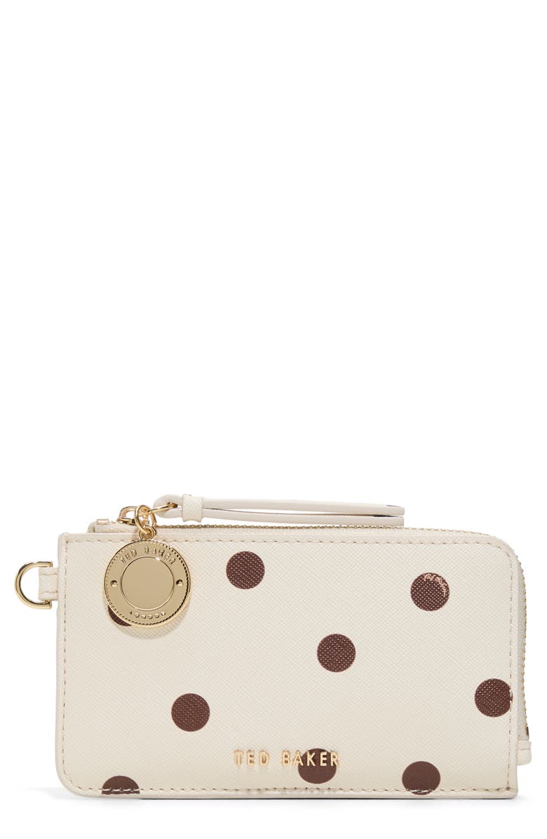 Ted Baker Lulu Polka Dot Faux Leather Wallet, Main, color, Ivory Primary - Multi