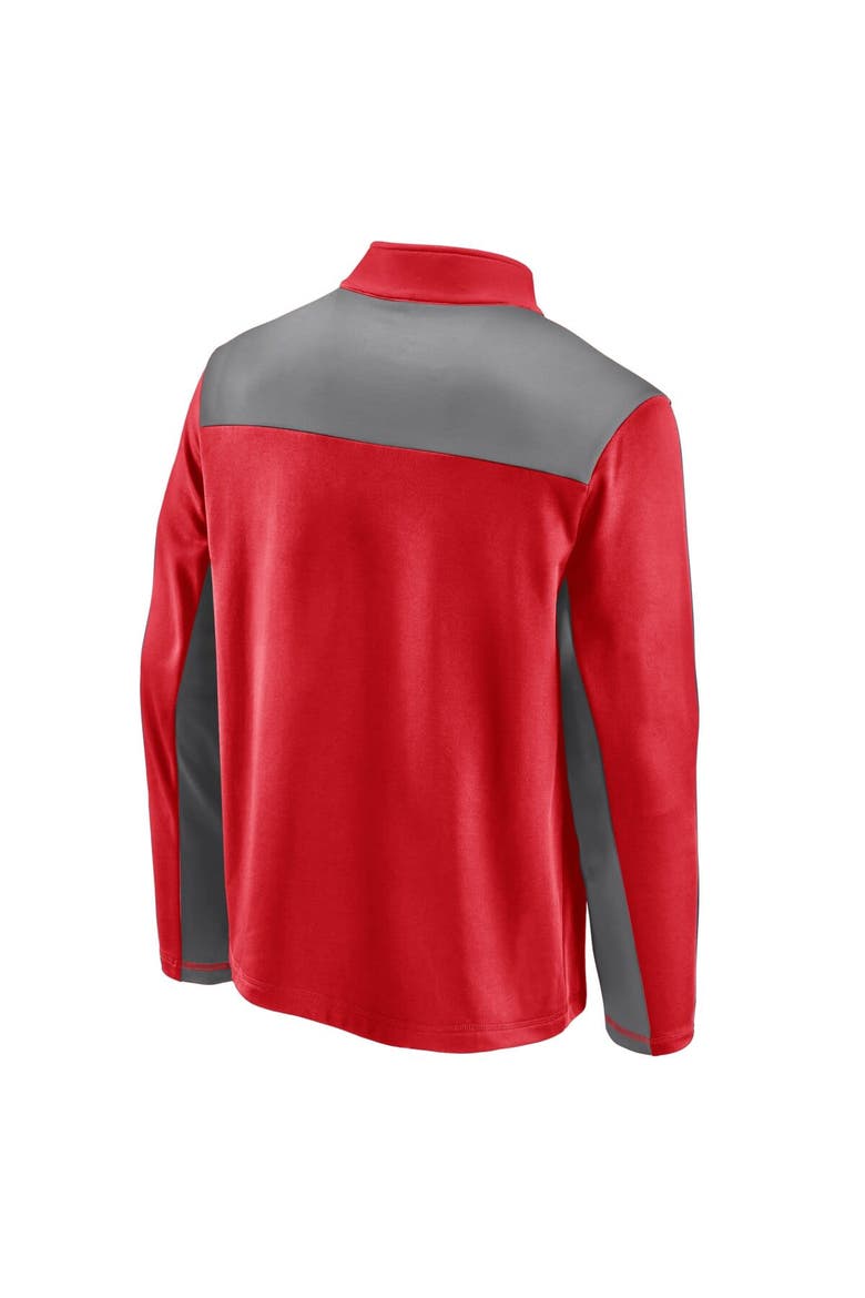 Men's Fanatics Branded Red/Gray LA Clippers Primary Logo Fleece Quarter-Zip Jacket, Alternate, color, Red