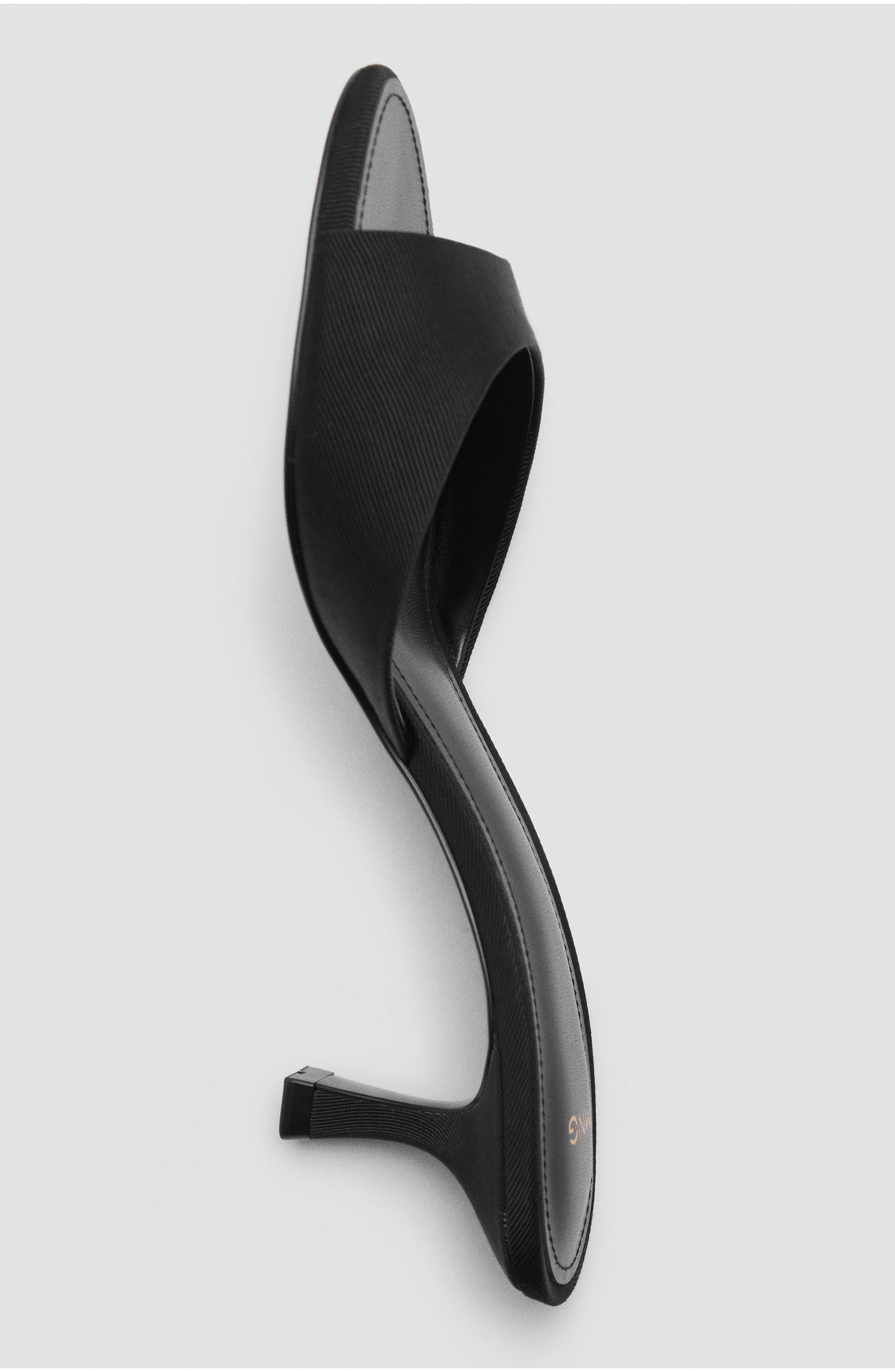 MANGO Kitten Heel Sandal, Alternate, color, Black