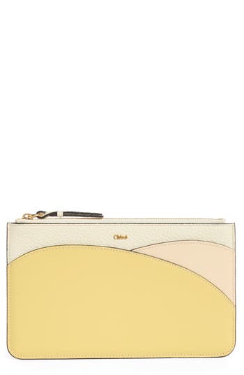 Chloé Colorblocked Leather Zip Pouch