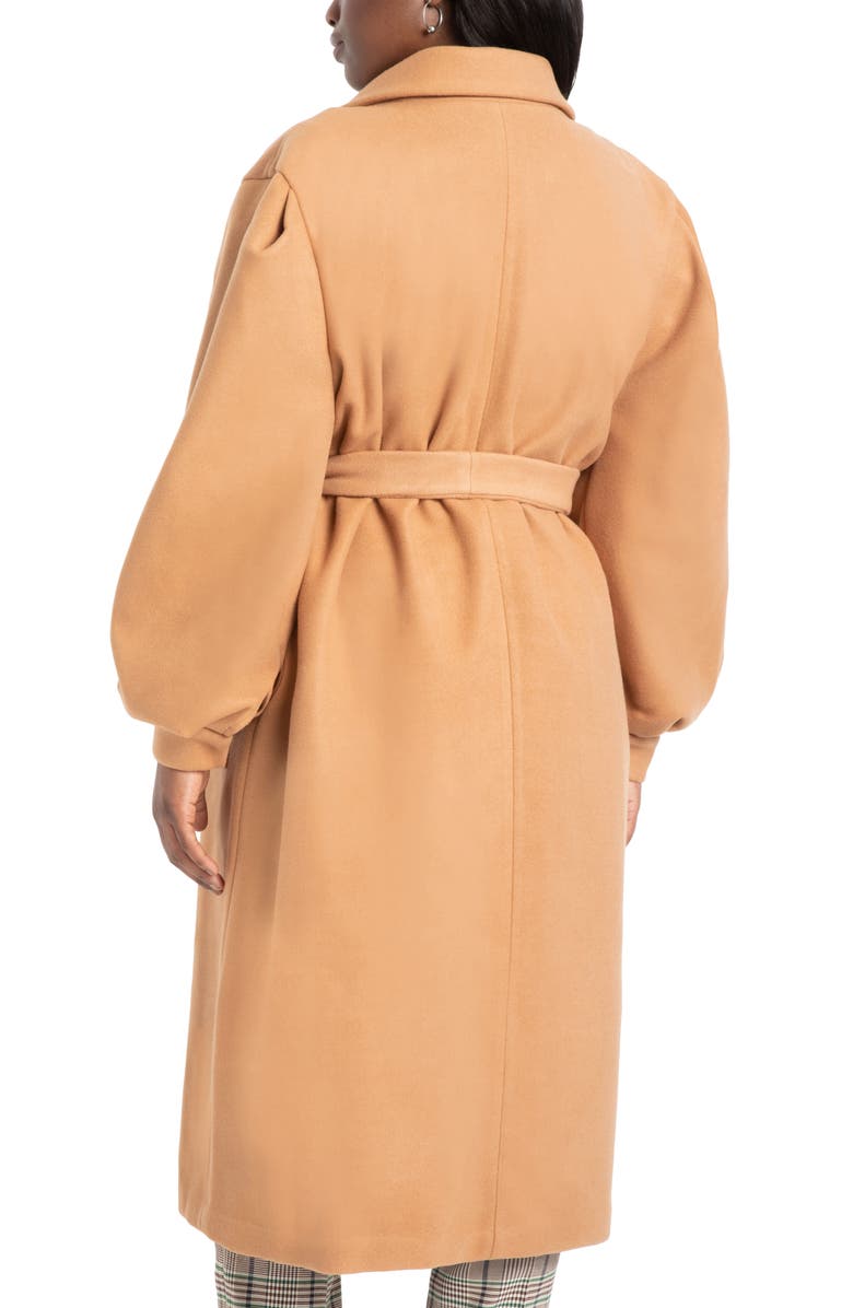 ELOQUII Puff Sleeve Robe Coat, Alternate, color,