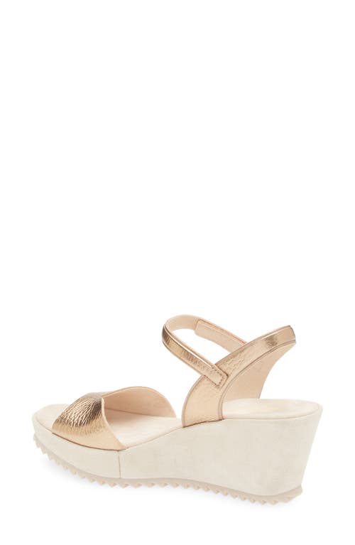 Pedro Garcia Fantina Platform Wedge Sandal In Cava Cervo Lame