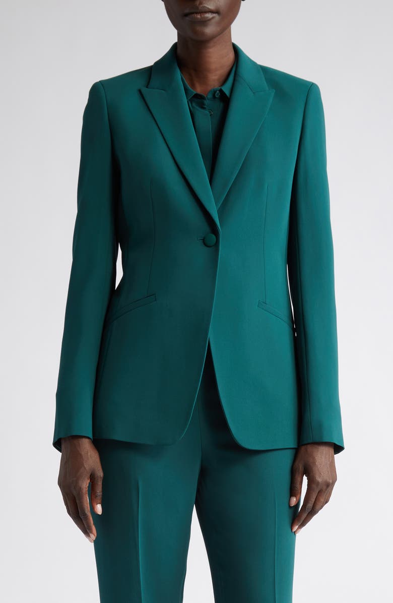 Lafayette 148 New York One-Button Cutaway Tailored Blazer, Main, color, 