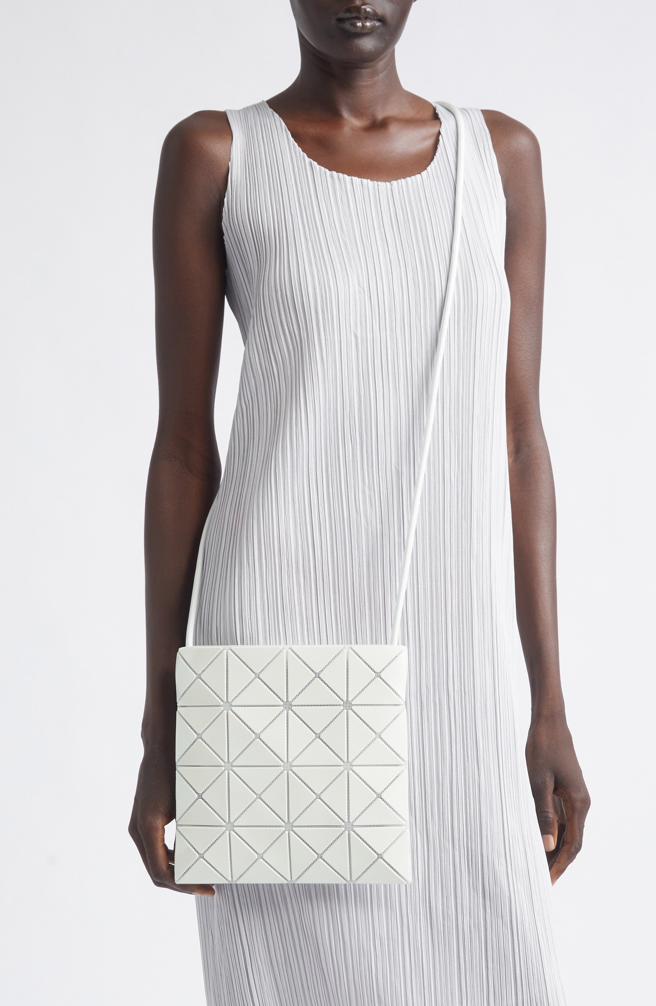 Lucent One Tone PVC Crossbody Bag, Alternate, color, GREEN WHITE