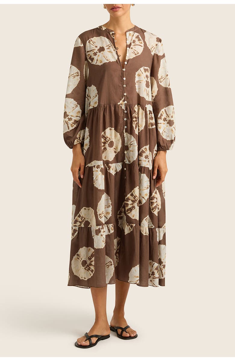HOPE AND MAY Palma Tiered Cotton Maxi Print Dress, Main, color, 