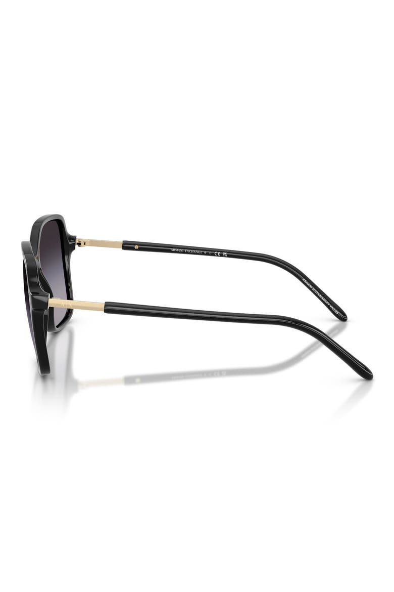 53mm Butterfly Sunglasses, Alternate, color, SHINY BLACK / GREY