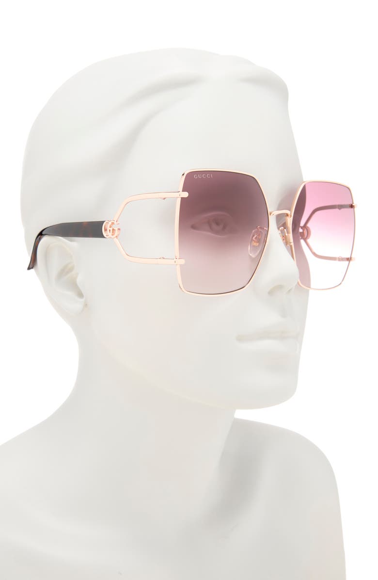 Gucci 61mm Square Sunglasses, Alternate, color, 