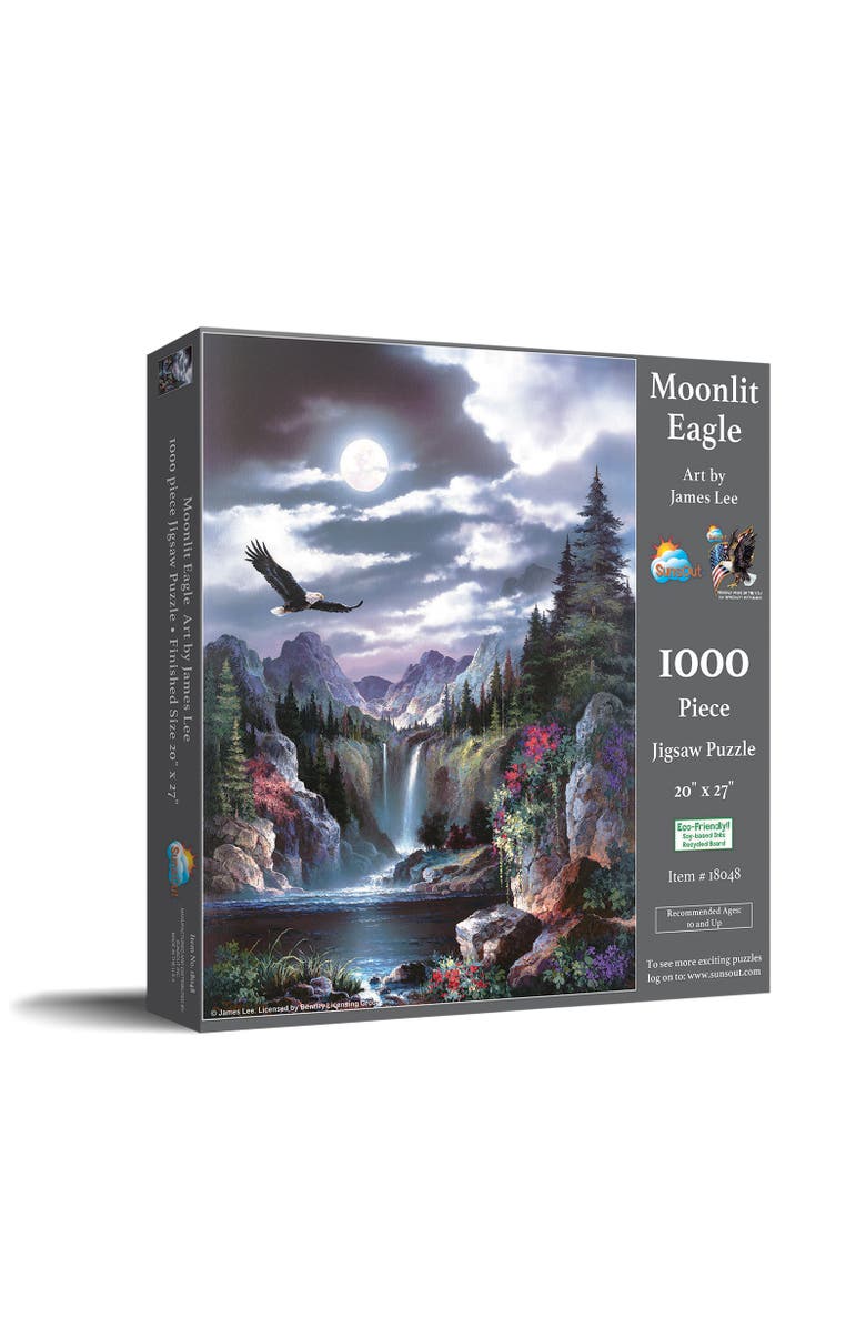 Sunsout Moonlit Eagle 1000 piece Jigsaw Puzzle for Adults, Main, color, Multicolor