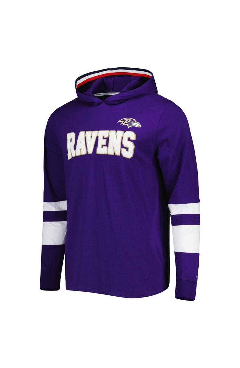 Tommy Hilfiger Men's Tommy Hilfiger Purple/White Baltimore Ravens Alex Long Sleeve Hoodie T-Shirt, Alternate, color, 