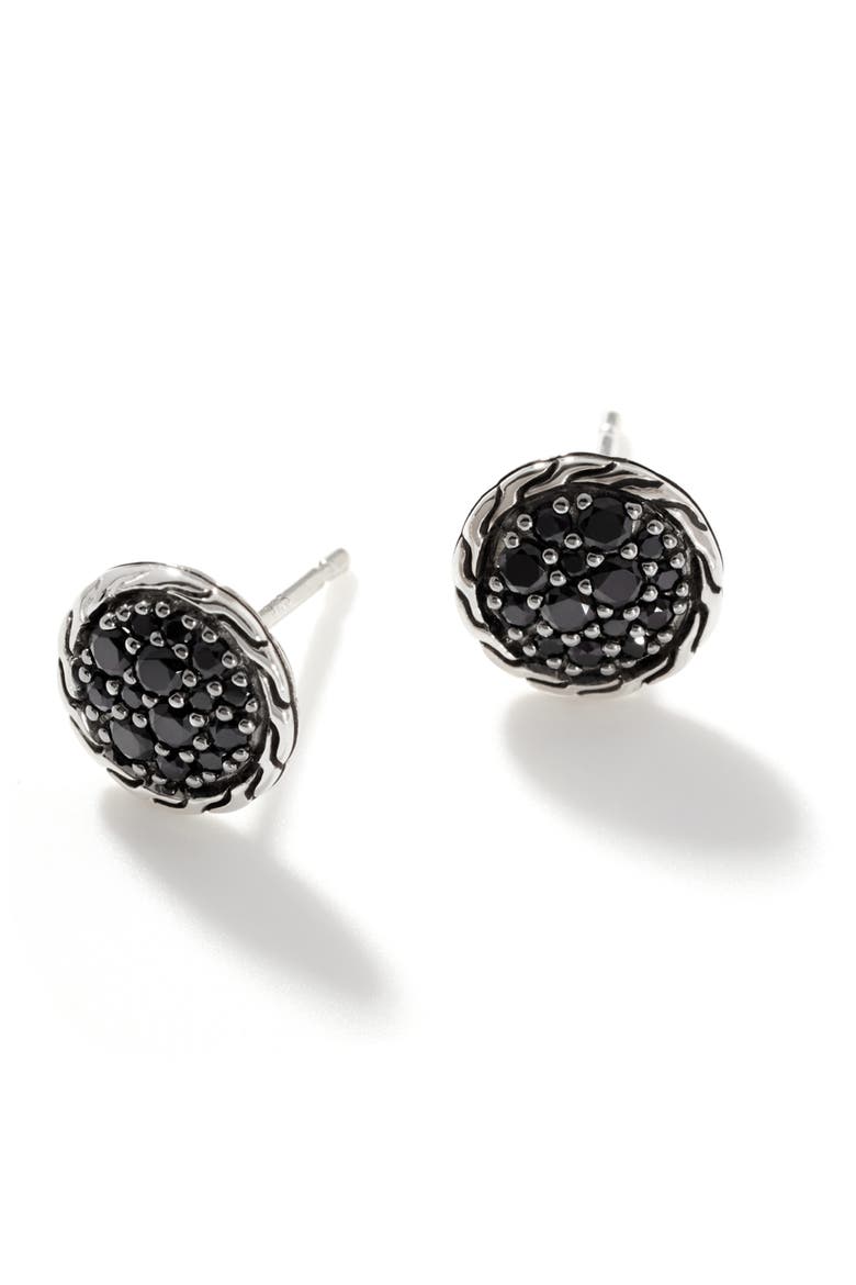 JH Essentials Stud Earrings, Main, color, BLACK