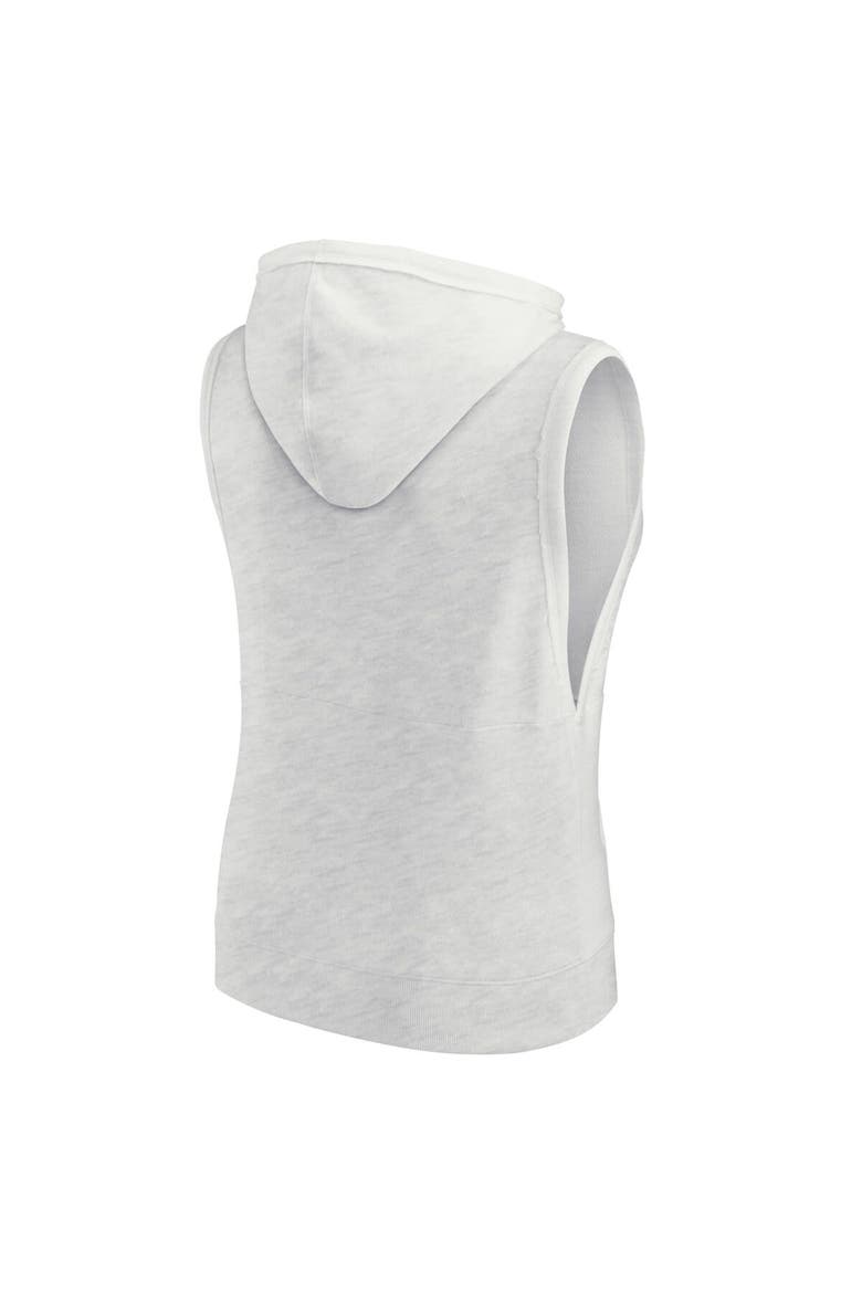 Women's Fanatics Ash Los Angeles Dodgers Lounge Script Sleeveless Pullover Hoodie, Alternate, color, Ash