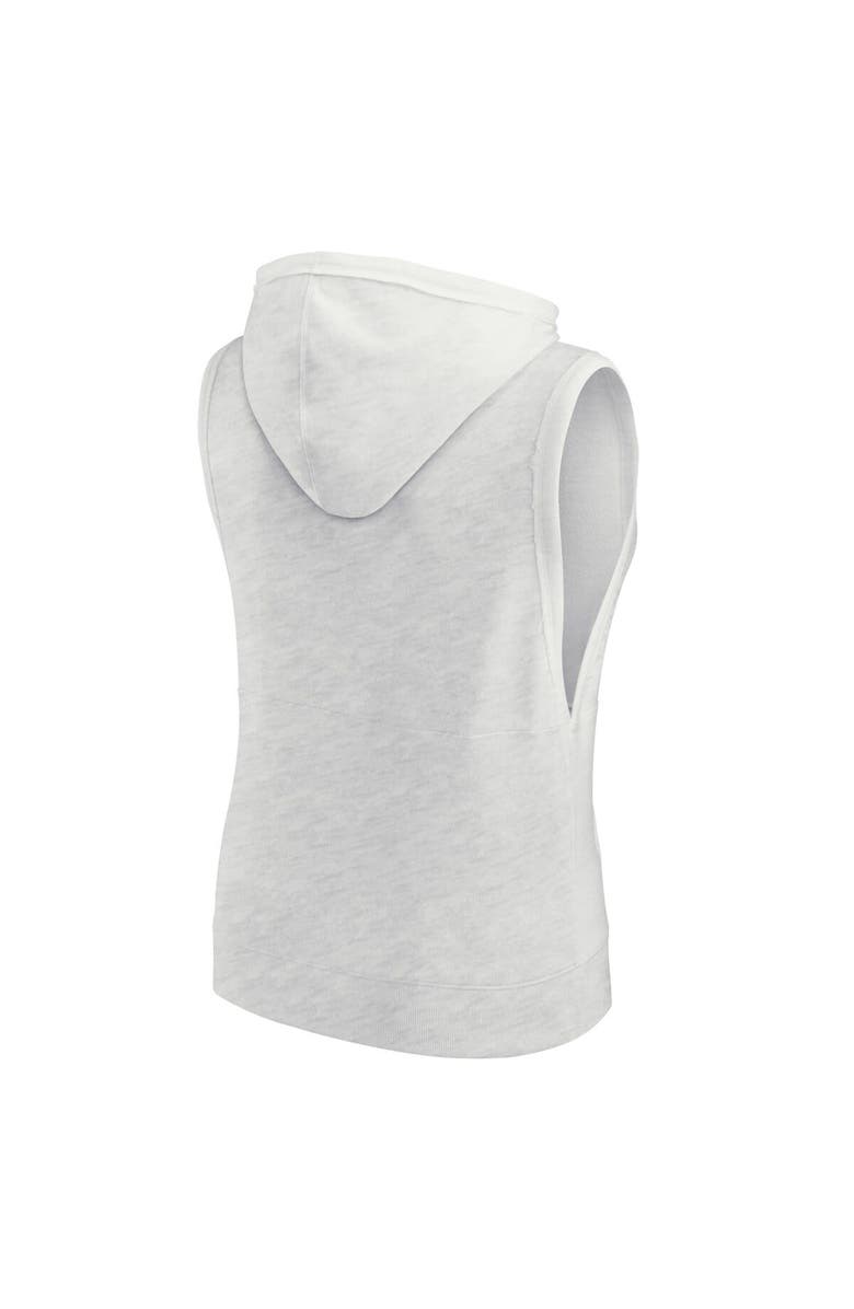 FANATICS Women's Fanatics Ash Los Angeles Dodgers Lounge Script Sleeveless Pullover Hoodie, Alternate, color, Ash