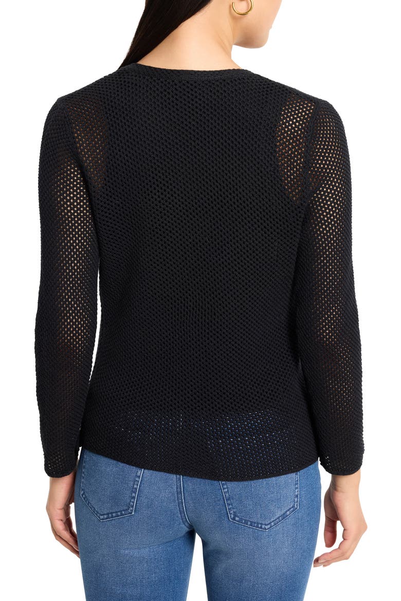 Mesh Cocoon Cardigan, Alternate, color, BLACK ONYX