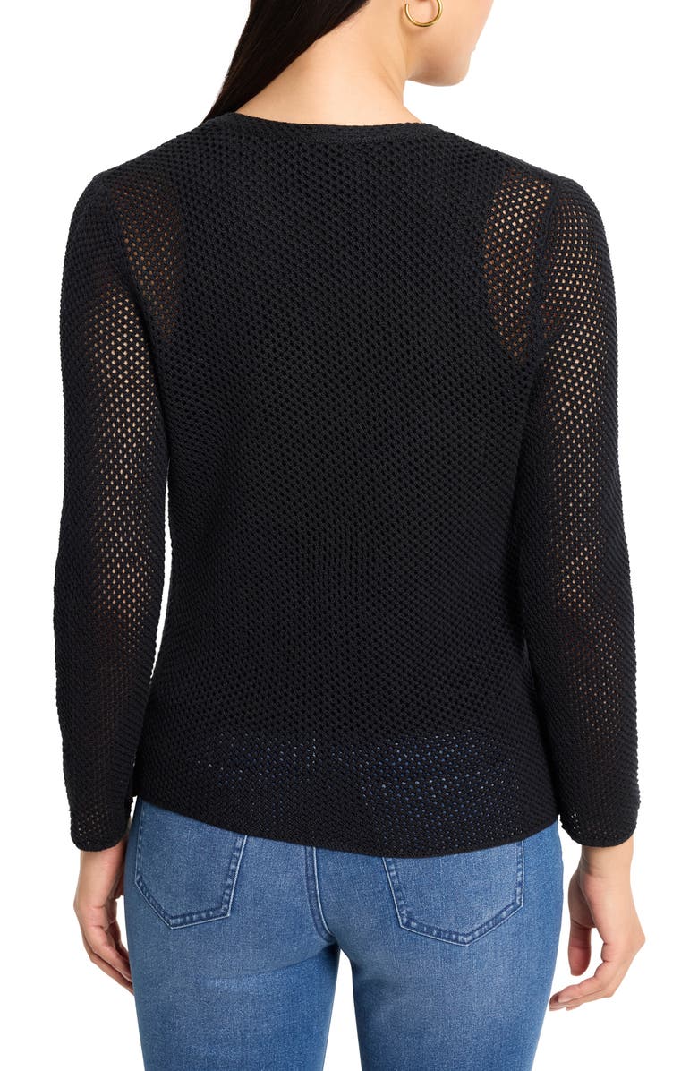 NIC+ZOE Mesh Cocoon Cardigan, Alternate, color, Black Onyx