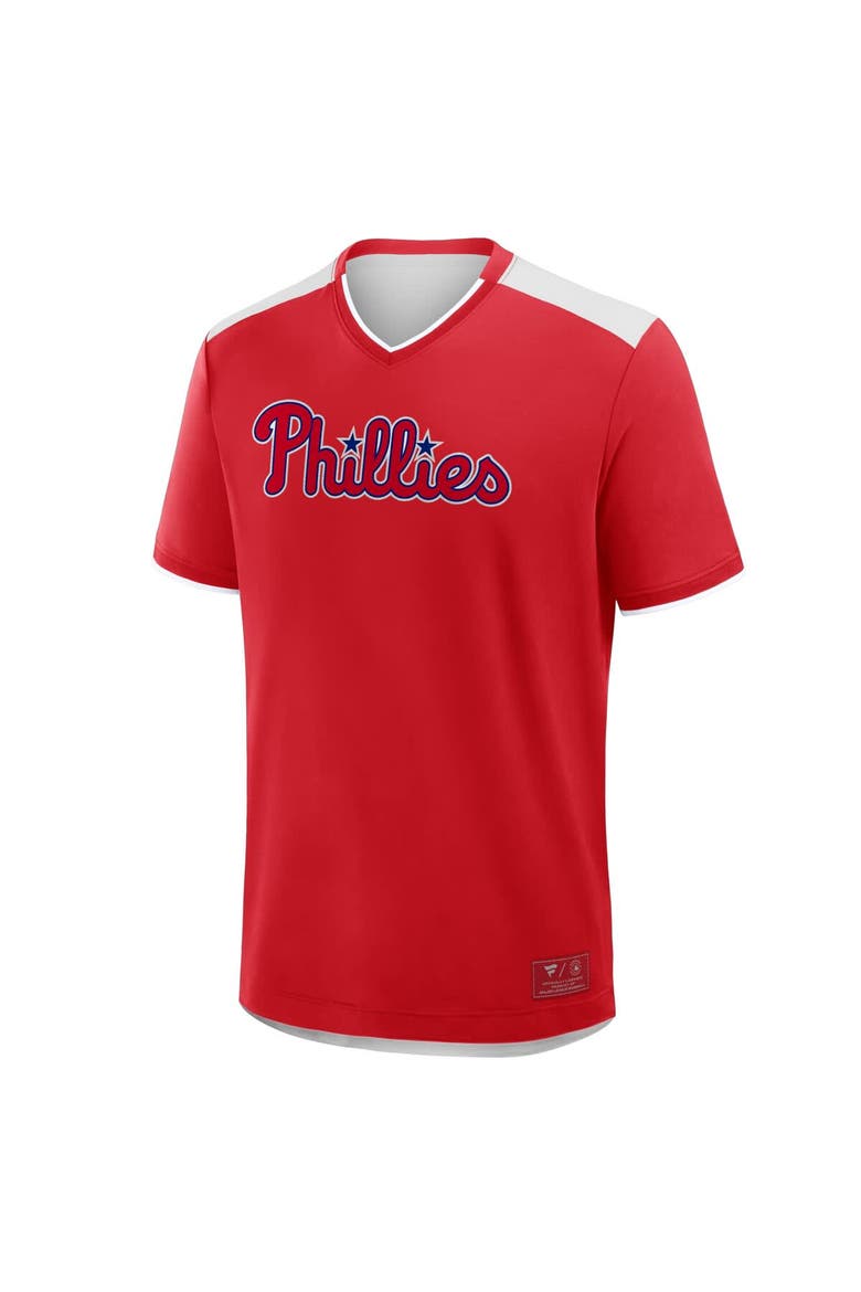 Men's Fanatics Red Philadelphia Phillies Walk Off V-Neck T-Shirt, Alternate, color, Red