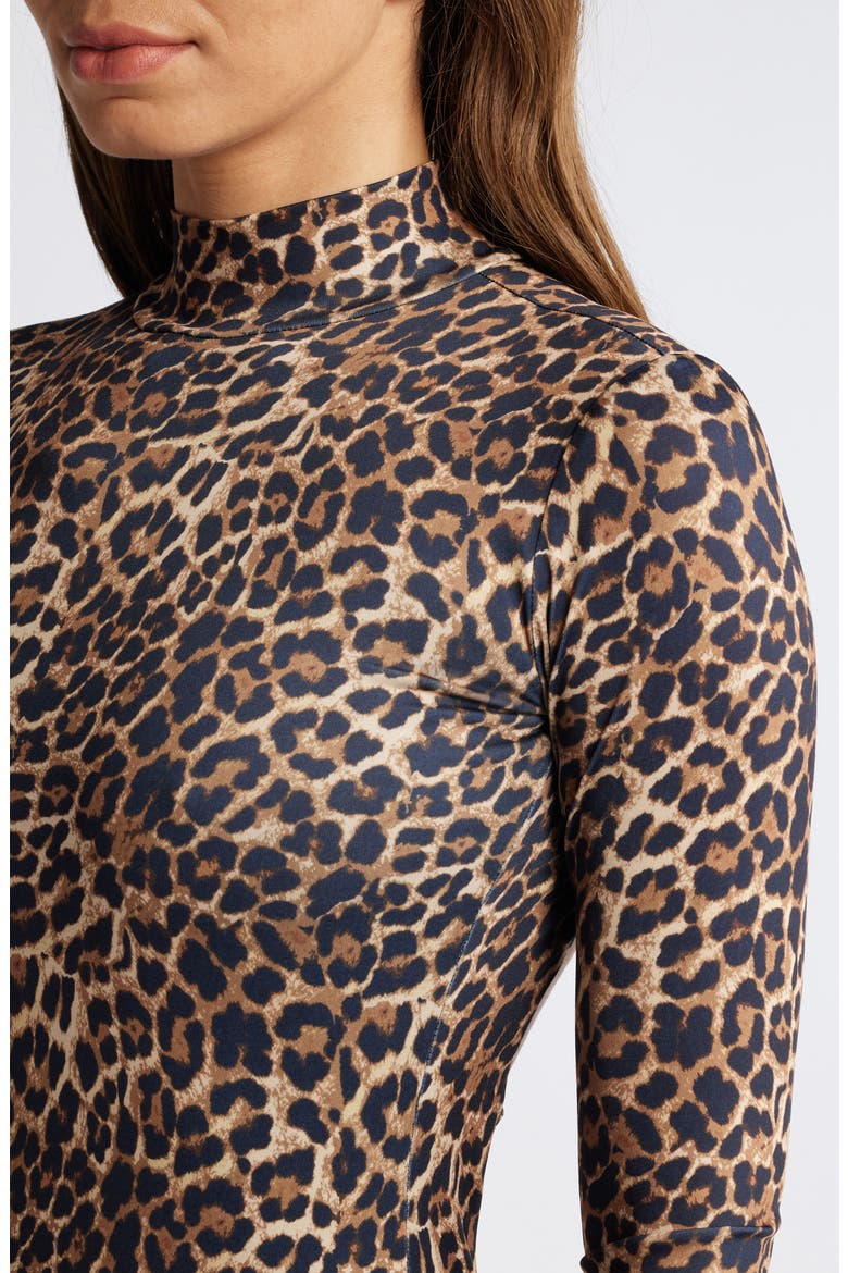 Long Sleeve Open Back Chain Maxi Dress, Alternate, color, BROWN MULTI