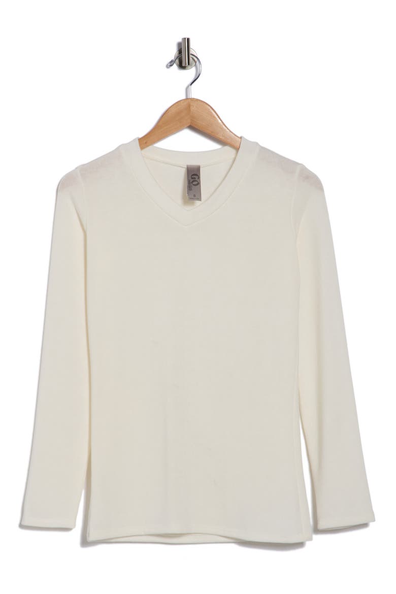 V-Neck Long Sleeve T-Shirt, Alternate, color, IVORY
